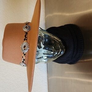 Western Wide Brim Pork Pie Fedora Felt Hat NWT